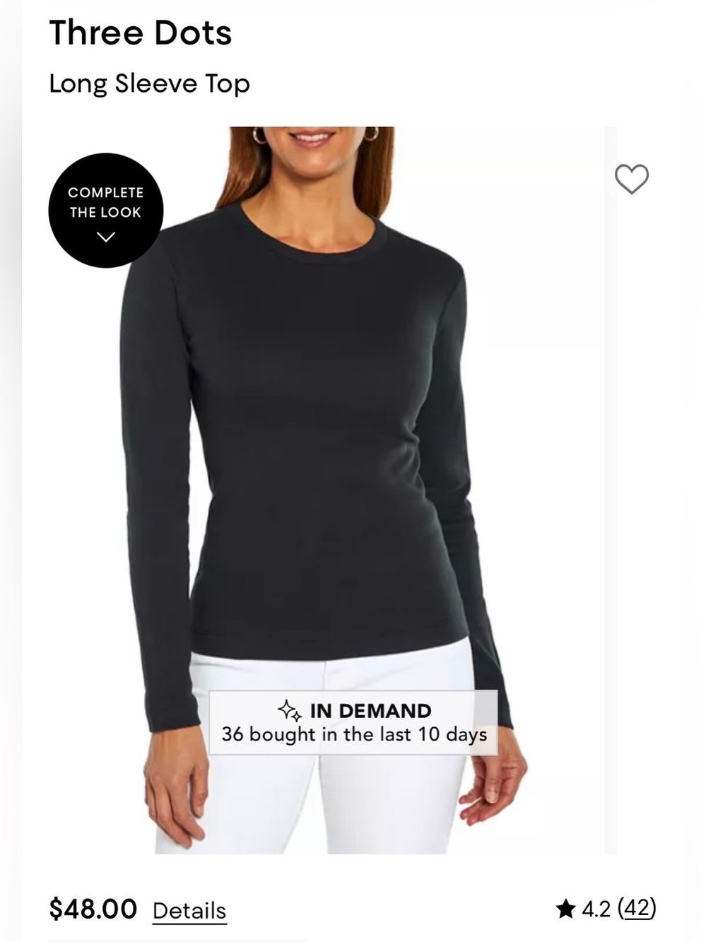 Three Dots Three Dots Long Sleeve Top